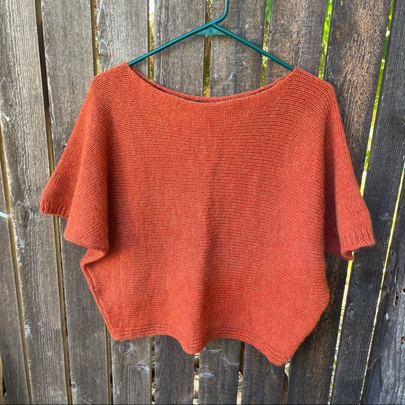 Italian Made Wool Mohair Dolman Short Sleeve Sweater Sz M - Picture 10 of 10